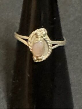 Sterling Silver Pink Teardrop Ring